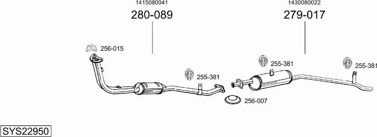 Bosal SYS22950 - Sistem de esapament allinparts.ro