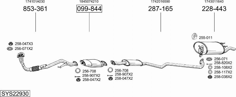 Bosal SYS22930 - Sistem de esapament - allinparts.ro