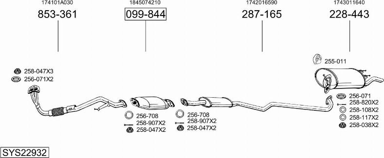 Bosal SYS22932 - Sistem de esapament allinparts.ro