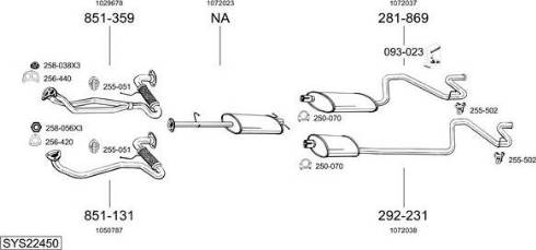 Bosal SYS22450 - Sistem de esapament allinparts.ro