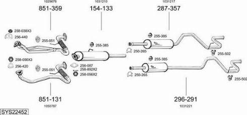 Bosal SYS22452 - Sistem de esapament allinparts.ro