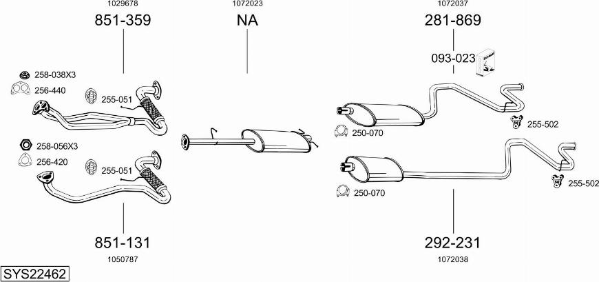 Bosal SYS22462 - Sistem de esapament allinparts.ro