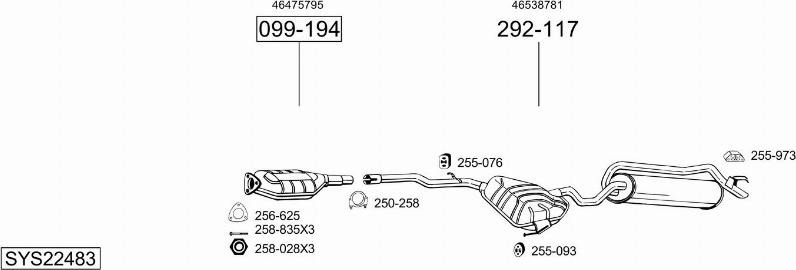 Bosal SYS22483 - Sistem de esapament - allinparts.ro