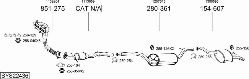 Bosal SYS22436 - Sistem de esapament allinparts.ro