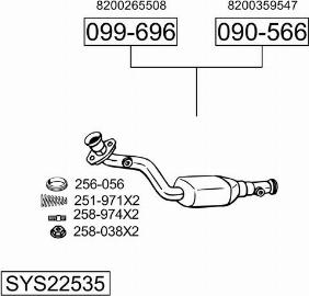 Bosal SYS22535 - Sistem de esapament - allinparts.ro