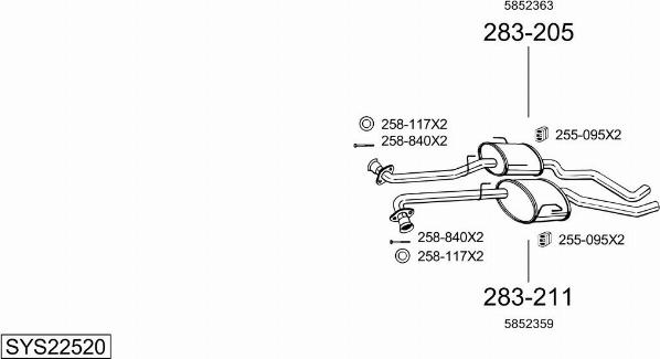 Bosal SYS22520 - Sistem de esapament - allinparts.ro