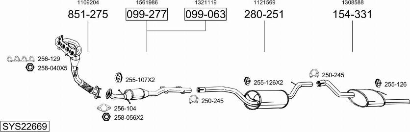 Bosal SYS22669 - Sistem de esapament - allinparts.ro