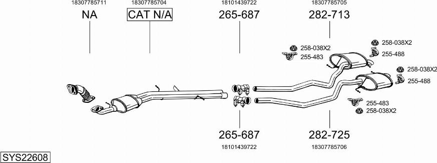 Bosal SYS22608 - Sistem de esapament - allinparts.ro