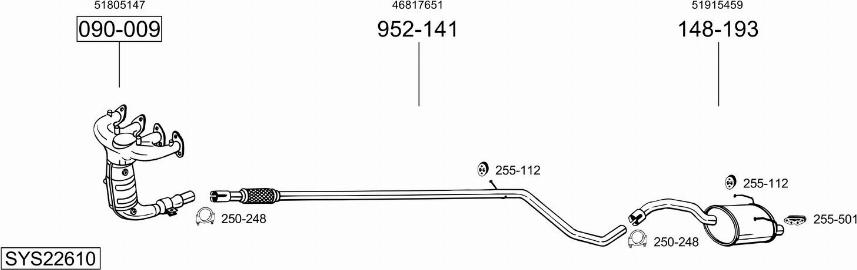 Bosal SYS22610 - Sistem de esapament - allinparts.ro