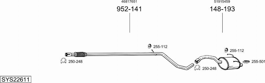 Bosal SYS22611 - Sistem de esapament allinparts.ro