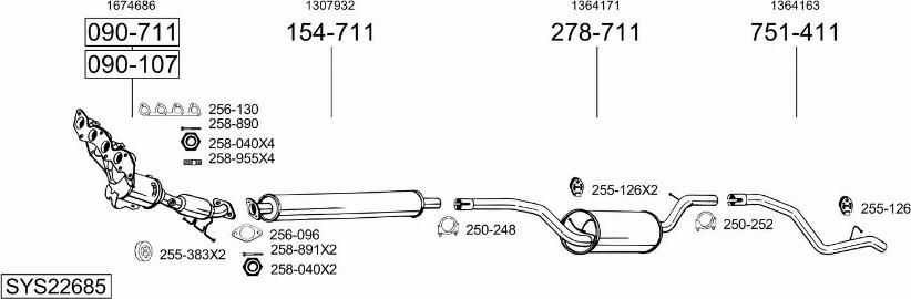 Bosal SYS22685 - Sistem de esapament allinparts.ro
