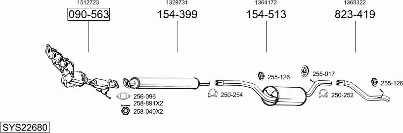 Bosal SYS22680 - Sistem de esapament - allinparts.ro