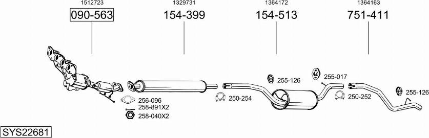 Bosal SYS22681 - Sistem de esapament - allinparts.ro