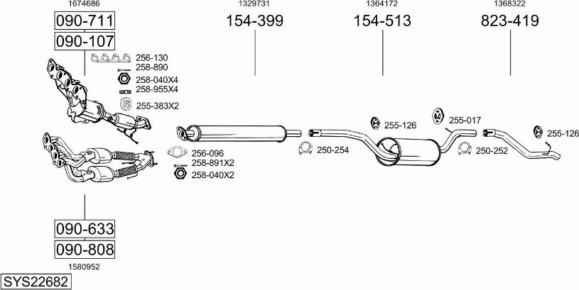 Bosal SYS22682 - Sistem de esapament - allinparts.ro