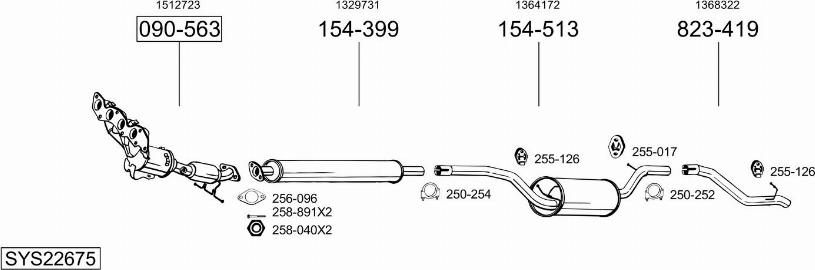 Bosal SYS22675 - Sistem de esapament allinparts.ro