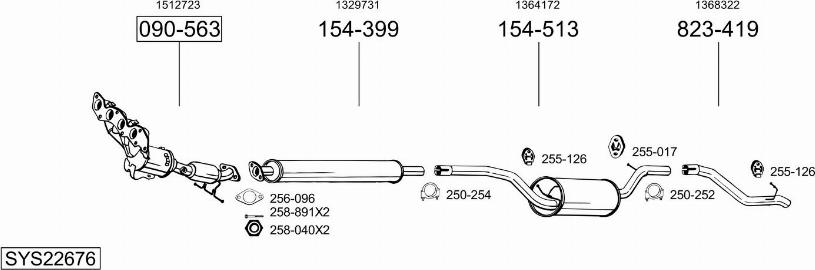 Bosal SYS22676 - Sistem de esapament - allinparts.ro