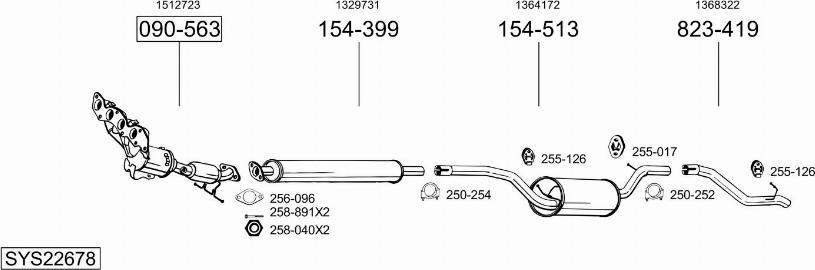 Bosal SYS22678 - Sistem de esapament - allinparts.ro