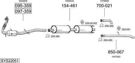 Bosal SYS22051 - Sistem de esapament allinparts.ro