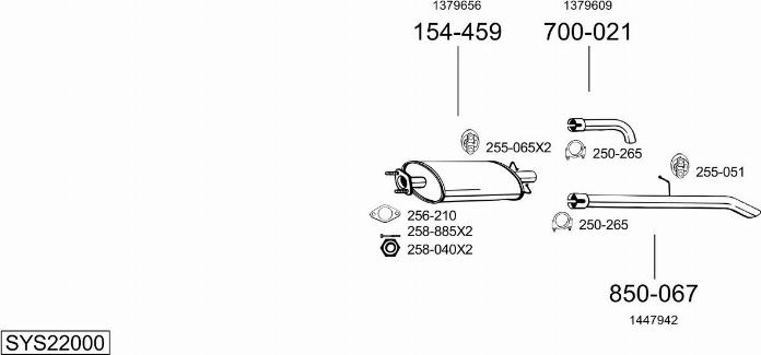Bosal SYS22000 - Sistem de esapament allinparts.ro
