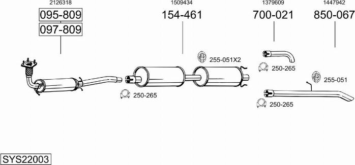 Bosal SYS22003 - Sistem de esapament - allinparts.ro