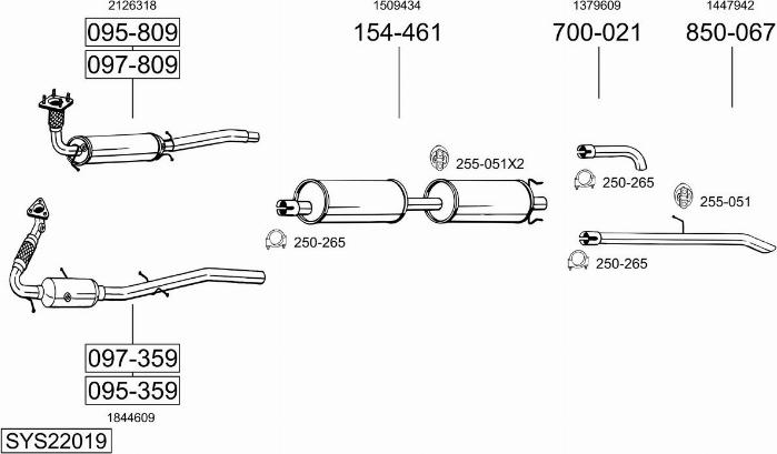 Bosal SYS22019 - Sistem de esapament allinparts.ro