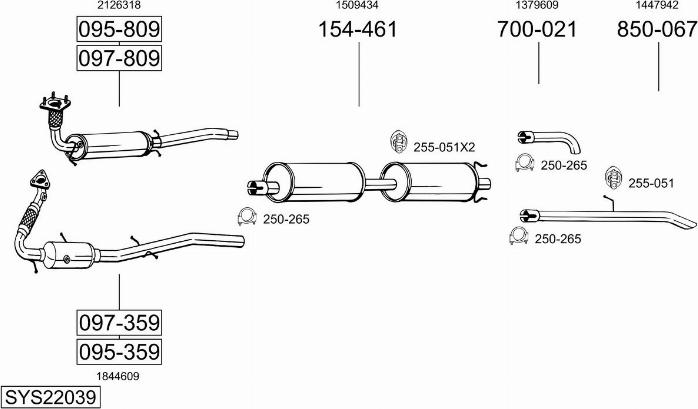 Bosal SYS22039 - Sistem de esapament allinparts.ro