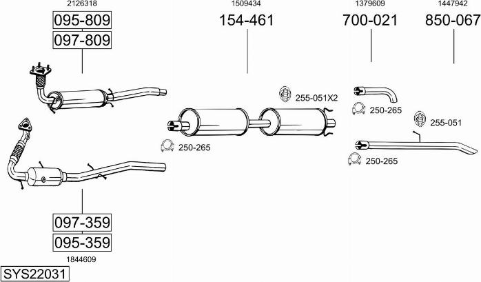 Bosal SYS22031 - Sistem de esapament allinparts.ro