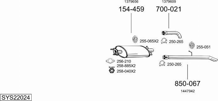 Bosal SYS22024 - Sistem de esapament - allinparts.ro