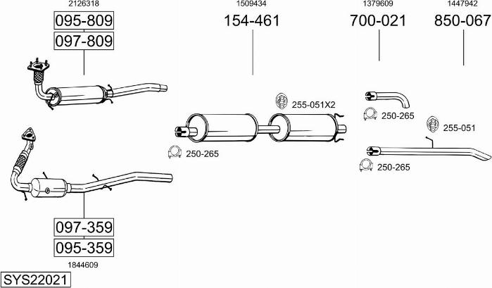 Bosal SYS22021 - Sistem de esapament allinparts.ro
