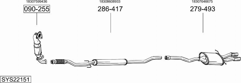 Bosal SYS22151 - Sistem de esapament - allinparts.ro