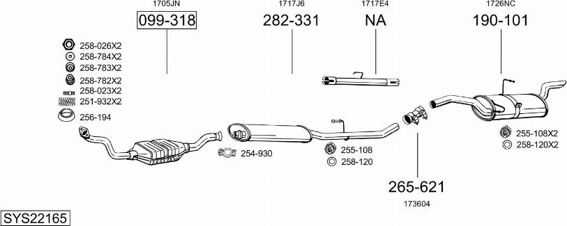Bosal SYS22165 - Sistem de esapament allinparts.ro