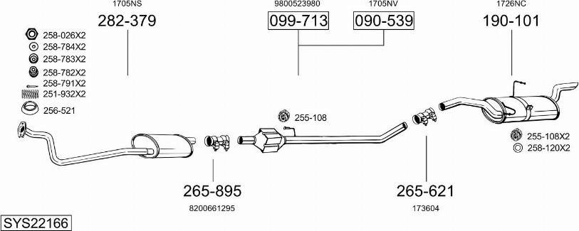 Bosal SYS22166 - Sistem de esapament allinparts.ro