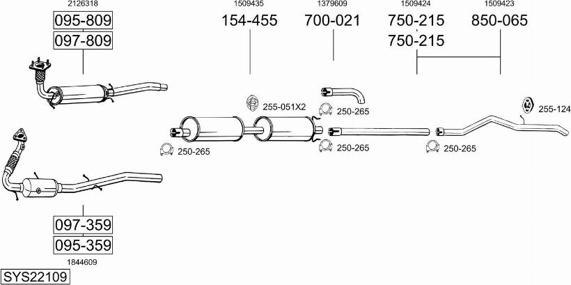 Bosal SYS22109 - Sistem de esapament - allinparts.ro
