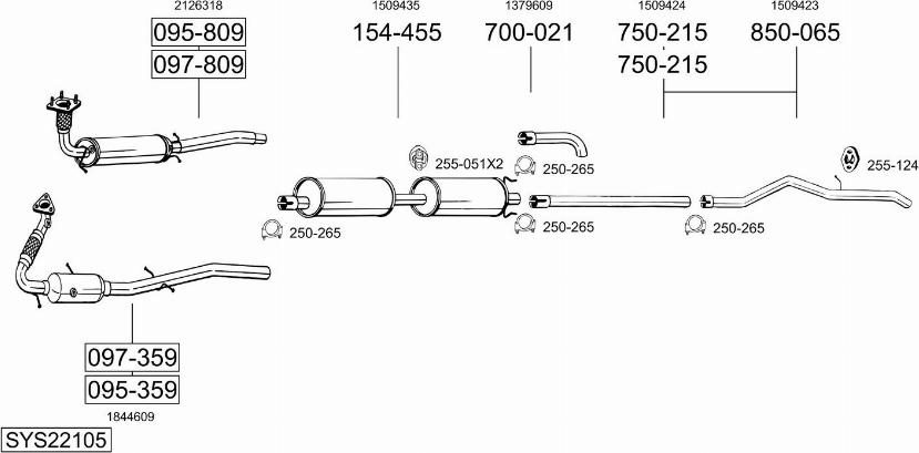Bosal SYS22105 - Sistem de esapament - allinparts.ro