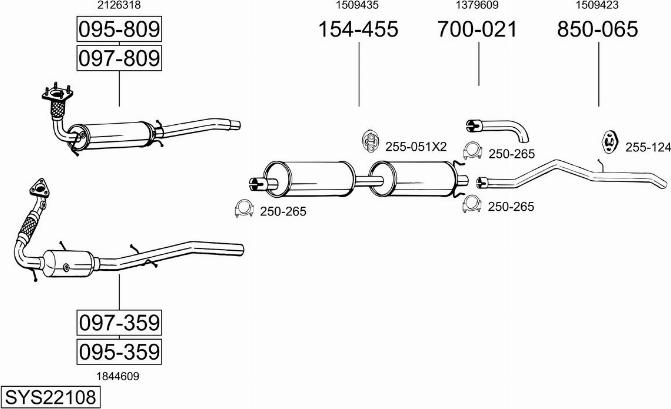 Bosal SYS22108 - Sistem de esapament - allinparts.ro