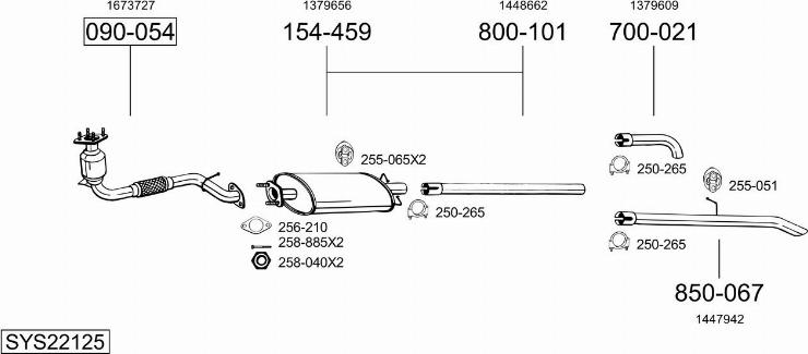 Bosal SYS22125 - Sistem de esapament - allinparts.ro