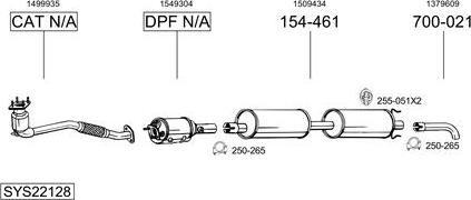 Bosal SYS22128 - Sistem de esapament - allinparts.ro