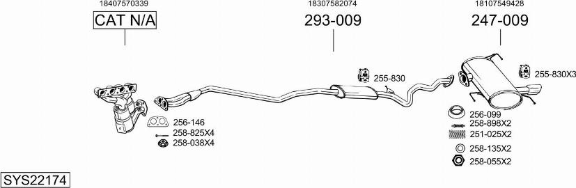 Bosal SYS22174 - Sistem de esapament - allinparts.ro