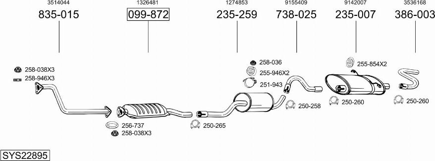 Bosal SYS22895 - Sistem de esapament - allinparts.ro
