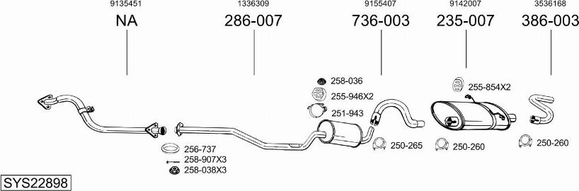 Bosal SYS22898 - Sistem de esapament - allinparts.ro