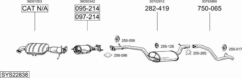 Bosal SYS22838 - Sistem de esapament - allinparts.ro