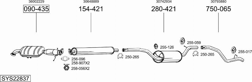 Bosal SYS22837 - Sistem de esapament - allinparts.ro