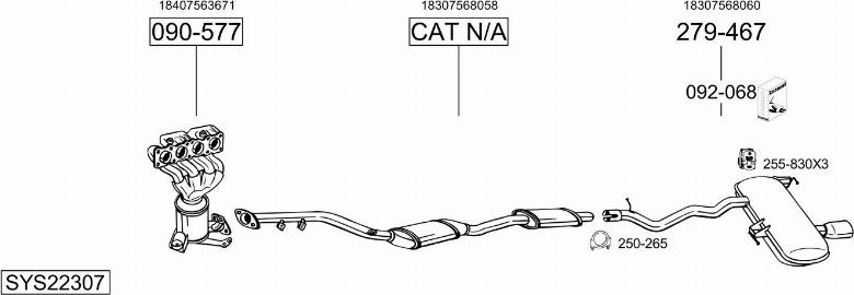 Bosal SYS22307 - Sistem de esapament - allinparts.ro