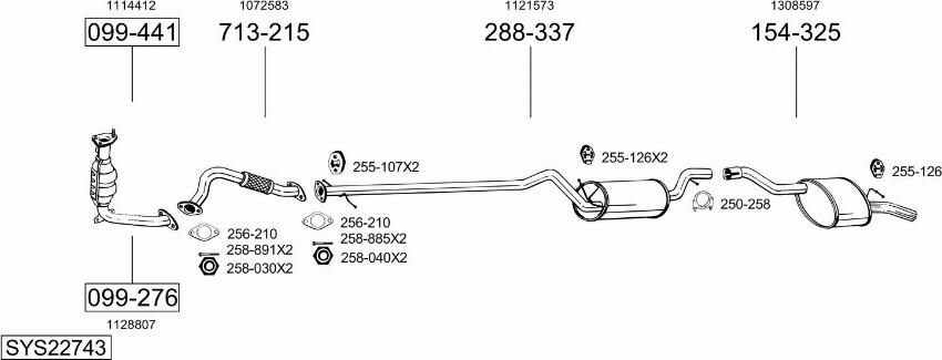 Bosal SYS22743 - Sistem de esapament - allinparts.ro