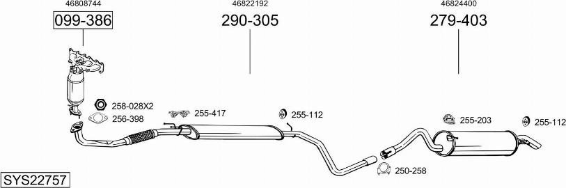 Bosal SYS22757 - Sistem de esapament allinparts.ro