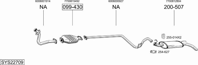Bosal SYS22709 - Sistem de esapament - allinparts.ro
