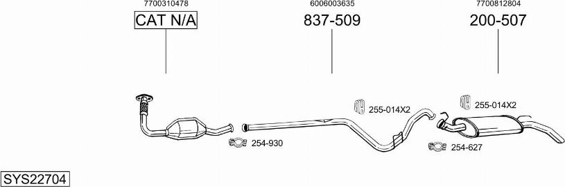 Bosal SYS22704 - Sistem de esapament - allinparts.ro