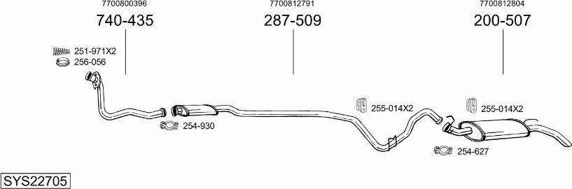 Bosal SYS22705 - Sistem de esapament - allinparts.ro