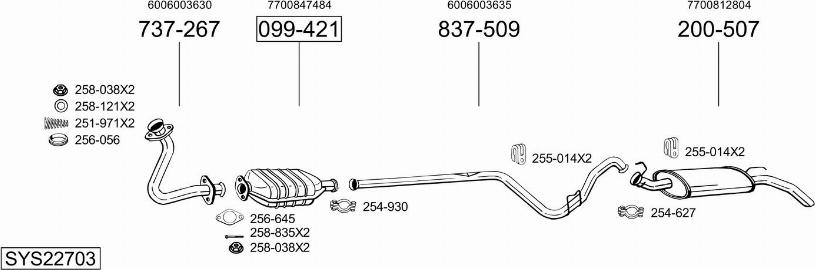 Bosal SYS22703 - Sistem de esapament - allinparts.ro