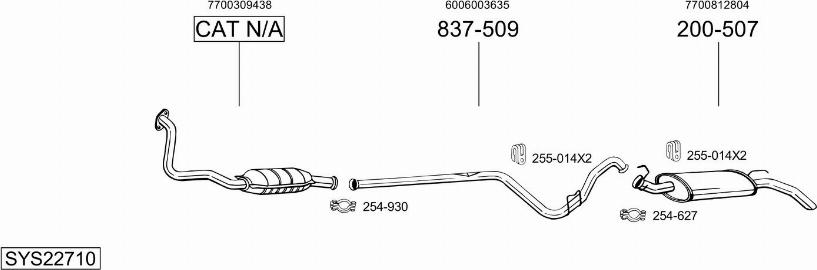 Bosal SYS22710 - Sistem de esapament - allinparts.ro